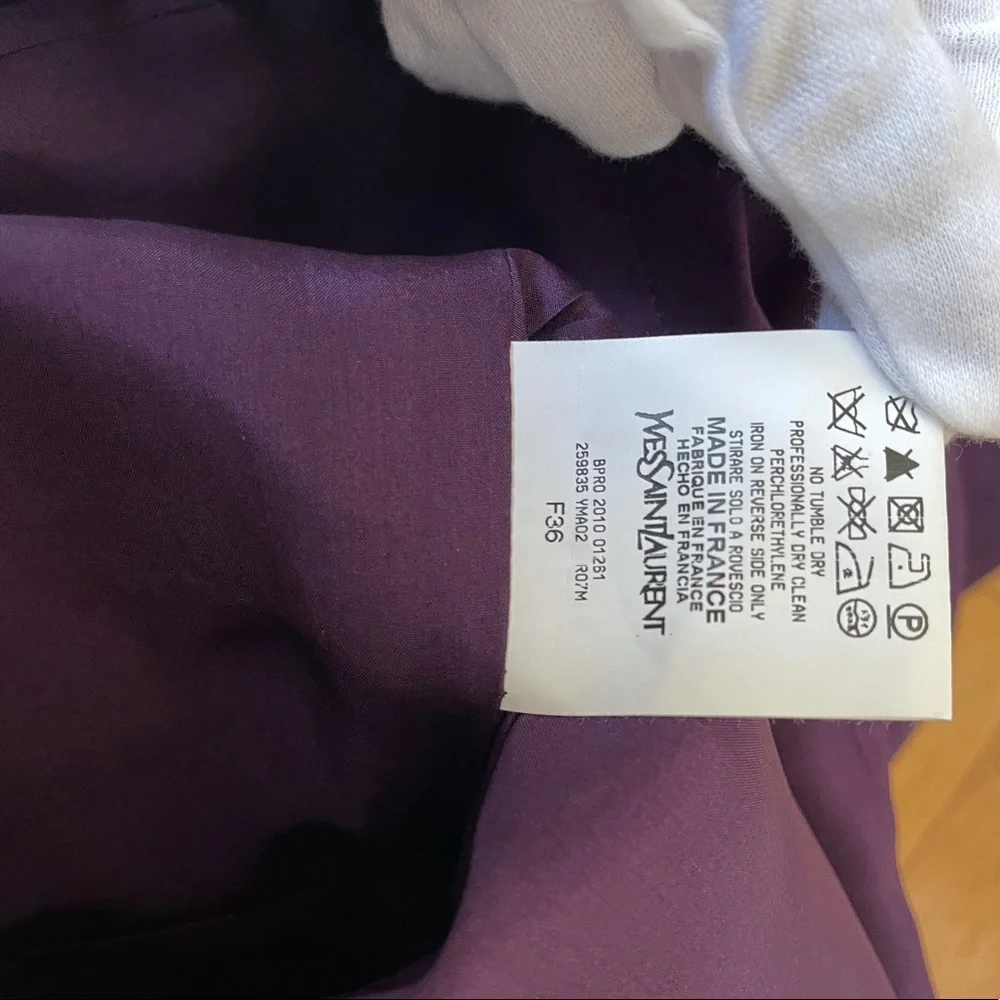 Yves Saint Laurent | Purple Wool and Mohair Ready to Wear Sleeveless Mini Dress - Picture 7 of 13